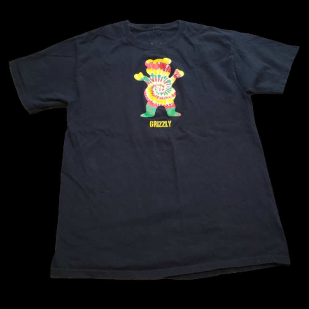Grizzly Griptape T-Shirt Short Sleeve Skate Black | Men's Medium M Pre-owned